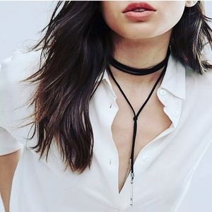 Black Leather Lace Choker